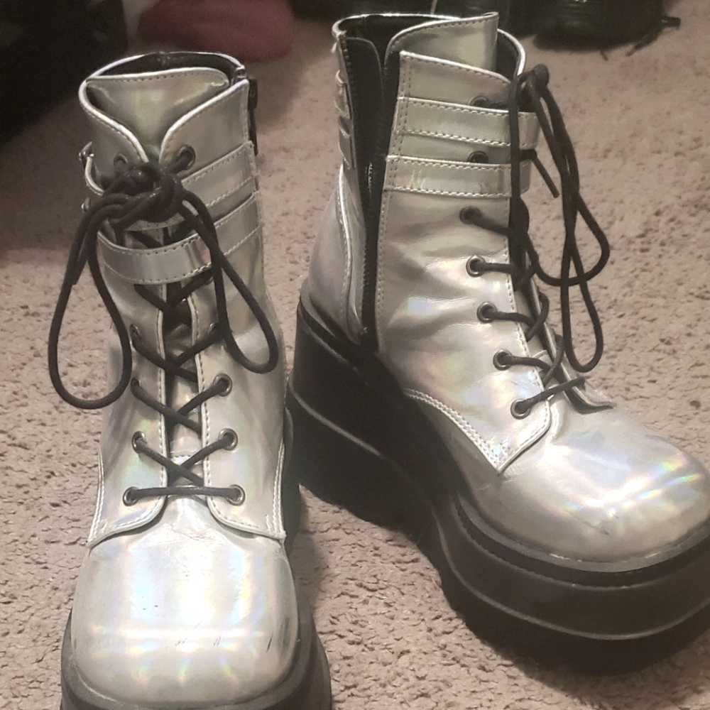 Demonia spaced out technopagan boots